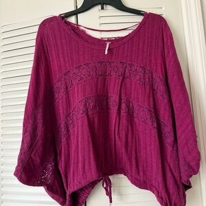 Free People Women's Magenta Top